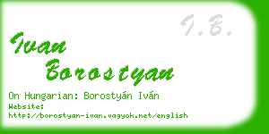 ivan borostyan business card